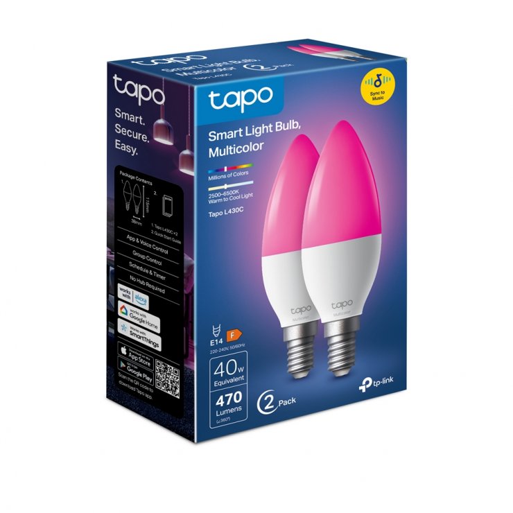 Imagine Set 2 buc bec inteligent multicolor WIFI, TP-LINK TAPO L430C(2-PACK)